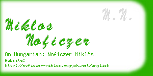 miklos noficzer business card